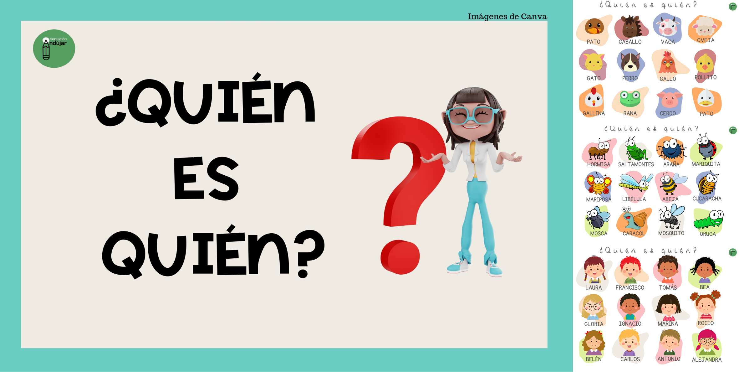 Divertidos tableros de ¿Quién es quién?