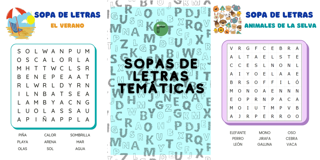 Hoy trabajaremos atención, lectoescritura y vocabulario con estos divertidas sopas de letras temáticas. Cada sopa tiene un listado de palabras para buscar referidos a un tema en particular: Halloween, el […]