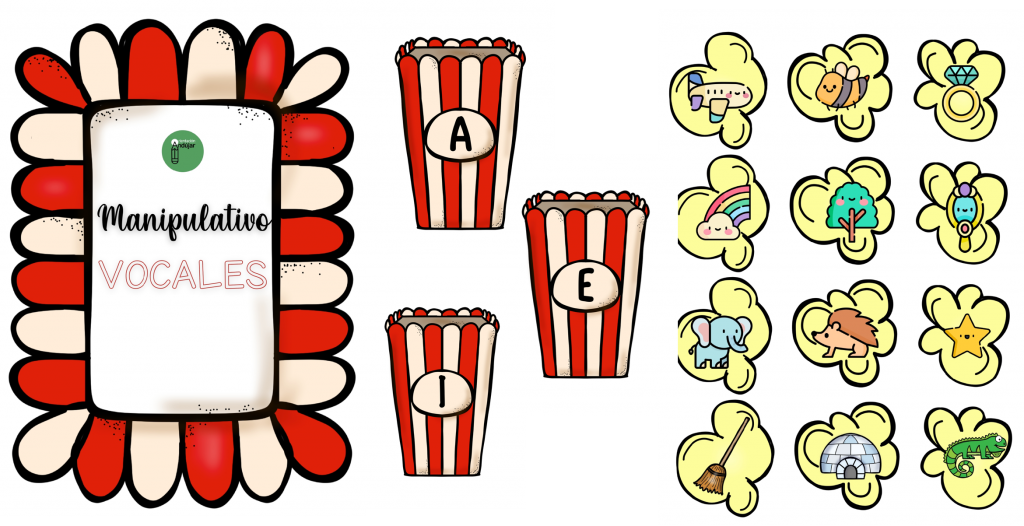 Hoy les compartimos este divertido juego manipulativo para trabajar las vocales.  Las palomitas contienen imágenes que comienzan con las distintas vocales. Los niños deben ubicar cada una de ellas en […]
