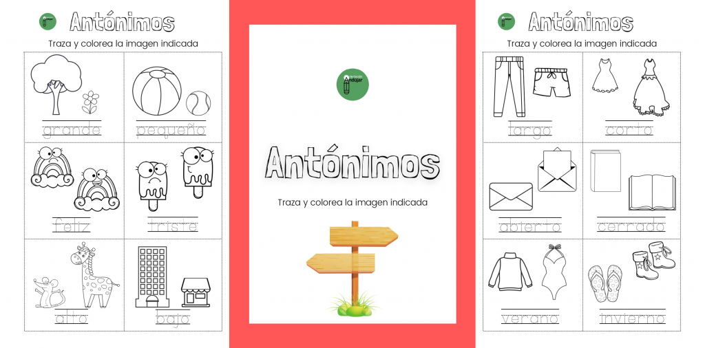 Os hemos preparado estas lindas fichas para trabajar opuestos o antónimos.  La propuesta consiste en colorear la imagen que corresponde. Por ejemplo: si hay una jirafa y una hormiga y […]