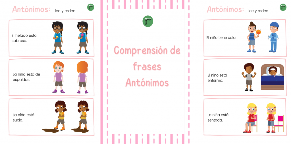 Os compartimos estas geniales fichas para trabajar la comprensión de frases con uso de antónimos.  Los antónimos son palabras que tienen significados opuestos, inversos o contrarios entre sí. Los niños […]