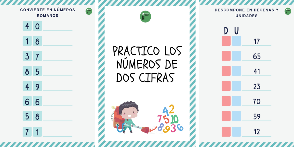 Hoy os compartimos este material para trabajar con los números de dos cifras.  Las fichas tienen varias propuestas: escribir los números escribir los números en letras anterior y posterior decenas […]