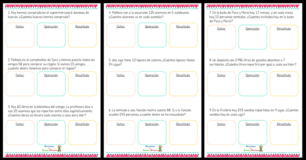 La resolución de problemas matemáticos es un aprendizaje básico en la competencia matemática de primaria. La dificultad y las operaciones utilizadas serán acordes al nivel del curso en el que […]