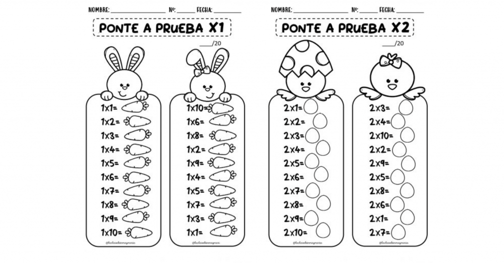 El siguiente recurso es una colección de fichas que permiten a los alumnos practicar las tablas del 1 al 10. Los niños deben resolver multiplicaciones y lo más importante, poner […]