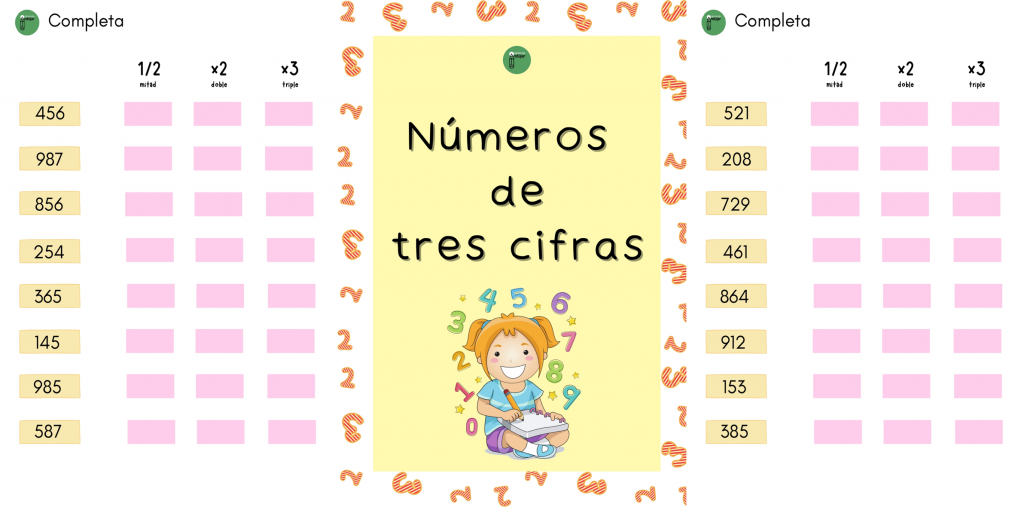 Os traemos estas geniales fichas matemáticas. Los niños deberán escribir la mitad, el doble y el triple del número indicado. Trabajamos los siguientes conceptos con sus respectivas operaciones en números […]