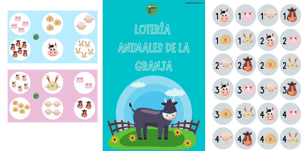 Con esta bonita lotería los niños trabajarán vocabulario de los animales de la granja y conteo hasta 6. Cada tablero tiene seis animales y cantidades distintos. Deben contar y colocar […]