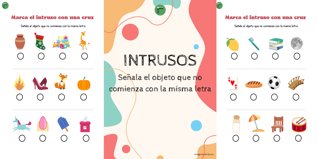 Os hemos preparado estas bonitas fichas para trabajar conciencia fonológica y lectoescritura.  La propuesta consiste en señalar en cada fila, aquella imagen que no comienza con la misma letra.  Podemos […]