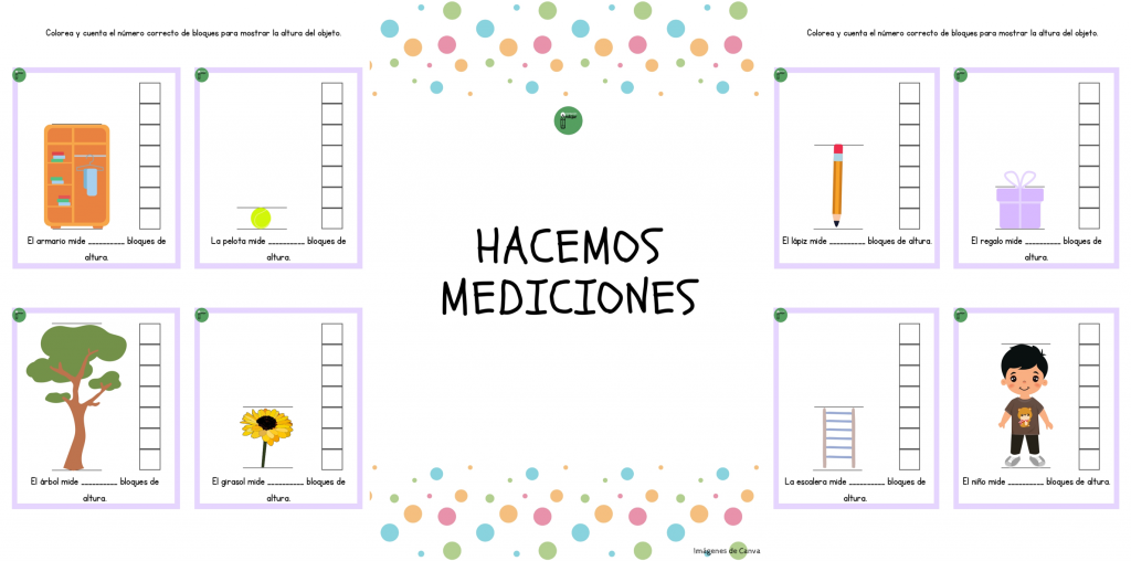 Hoy os traemos una propuesta para acercarnos al tema de las mediciones.  En estas fichas los niños deben observar las imágenes y colorear cuántos bloques de alto tiene cada objeto. […]