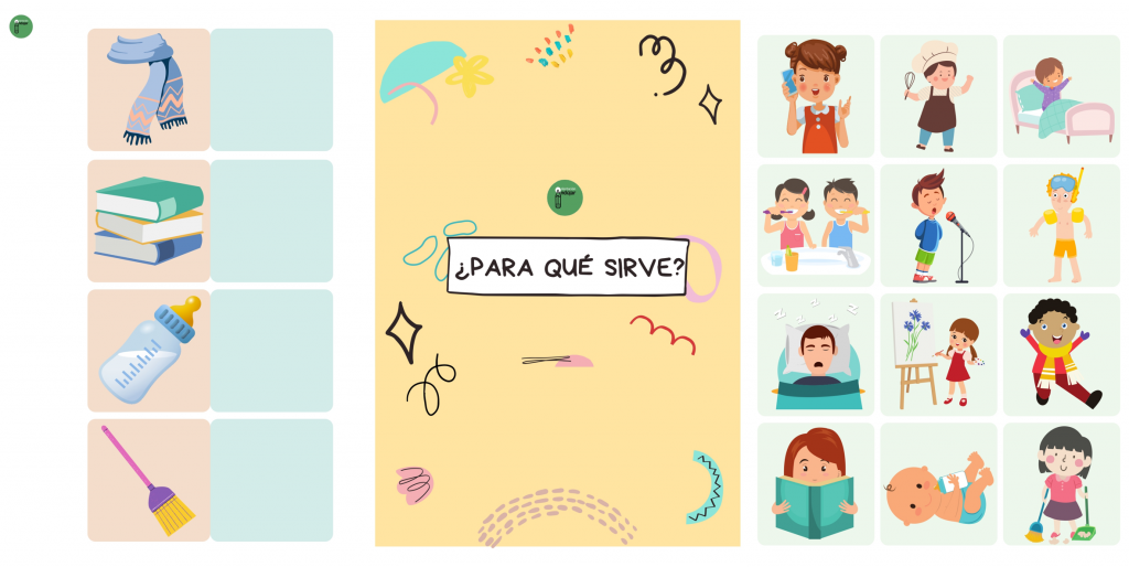 Os compartimos este puzzle pragmático. Los alumnos deben observar el objeto y asociarlo a la acción correspondiente: ¿Para qué sirve? Por ejemplo: una escoba-sirve para barrer.  Trabajamos vocabulario de objetos […]