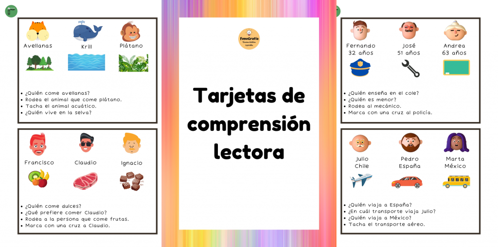Este recurso es ideal para trabajar la comprensión lectora en sus primeros niveles.  Cada tarjeta contiene tres personajes y dos datos sobre cada uno de ellos.  Los niños deberán resolver […]