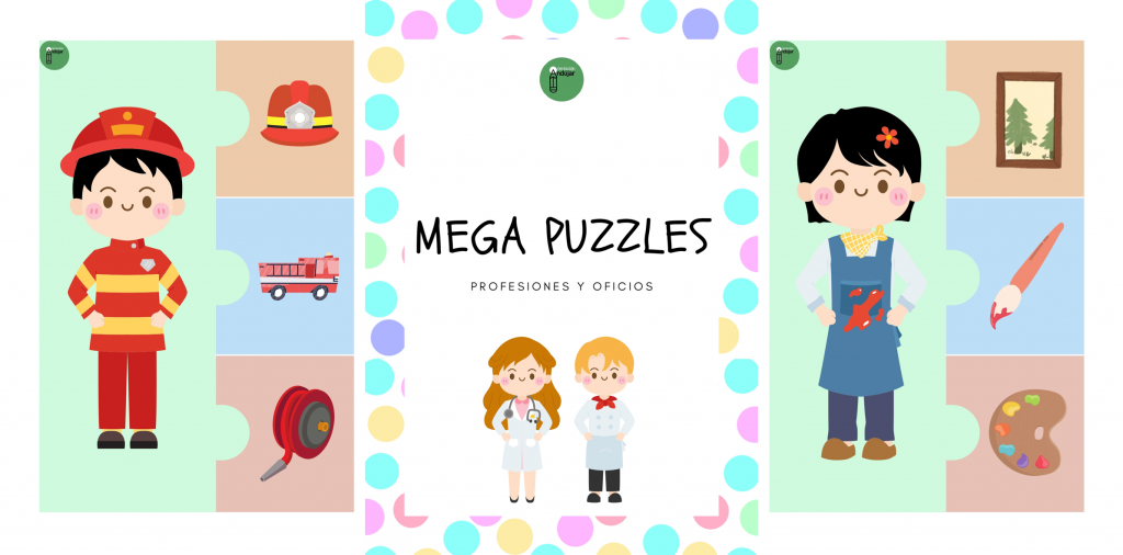 Os compartimos estos magníficos mega puzzles tamaño A4 (aunque lo puedes configurar en otros tamaños desde tu impresora) para trabajar vocabulario de profesiones y oficios.  Cada puzzle cuenta con una […]