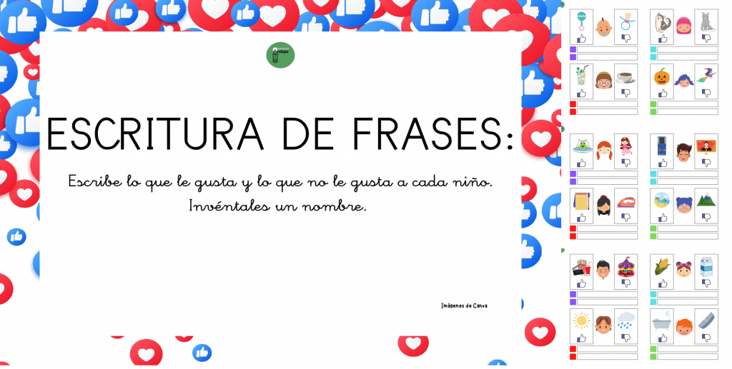 En esta oportunidad trabajaremos la escritura de frases.  Los niños deberán observar los gráficos y redactar dos oraciones teniendo en cuenta lo que le gusta y lo que no a […]
