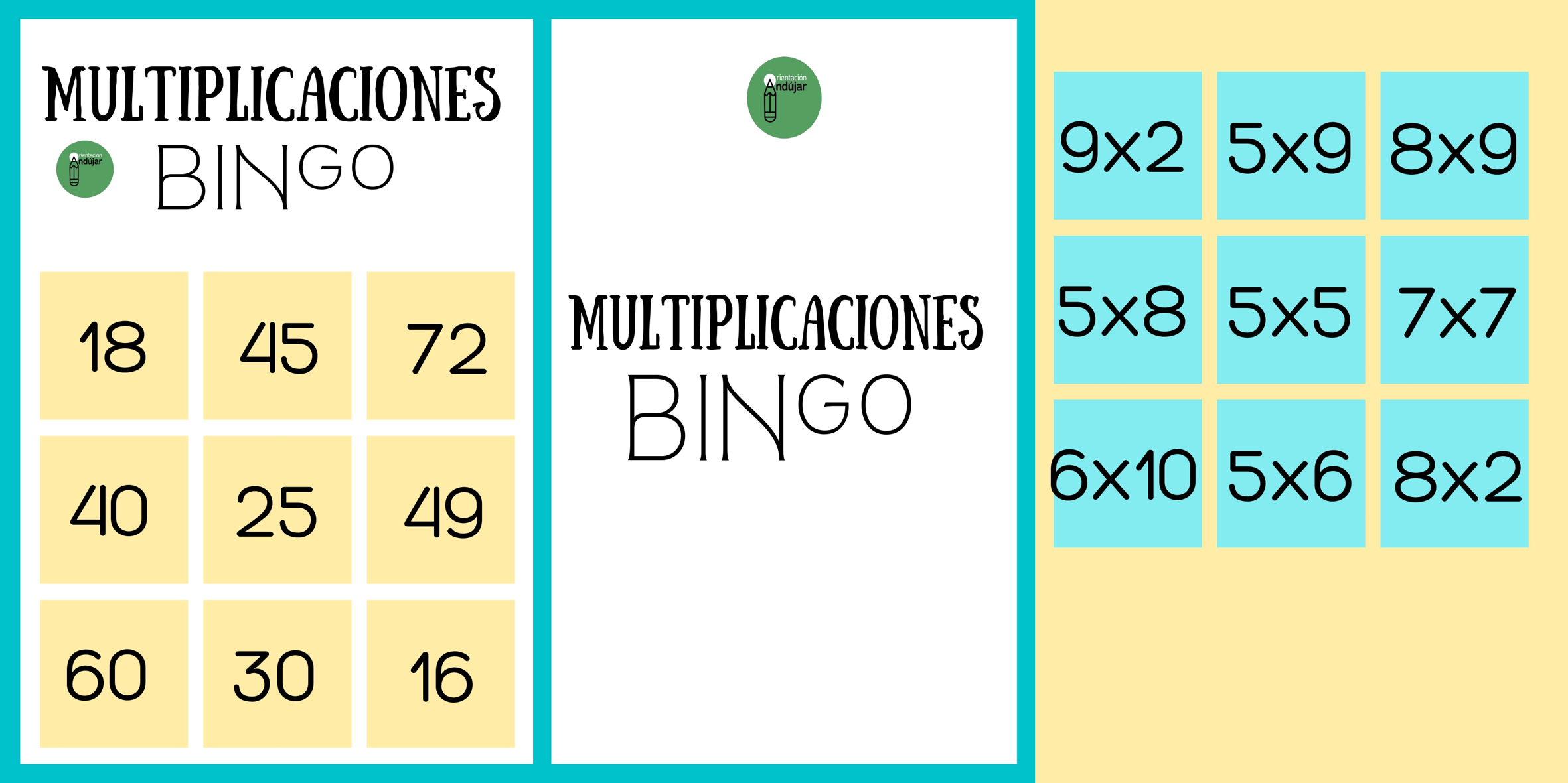 Dinamicas y juegos bingo de las tablas de multiplicar para imprimir