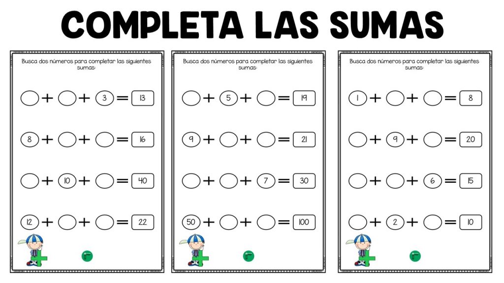 A continuación, presentamos una serie de sumas incompletas; el objetivo del ejercicio es rellenar los círculos de las operaciones con los números que den como resultado el que aparece en […]