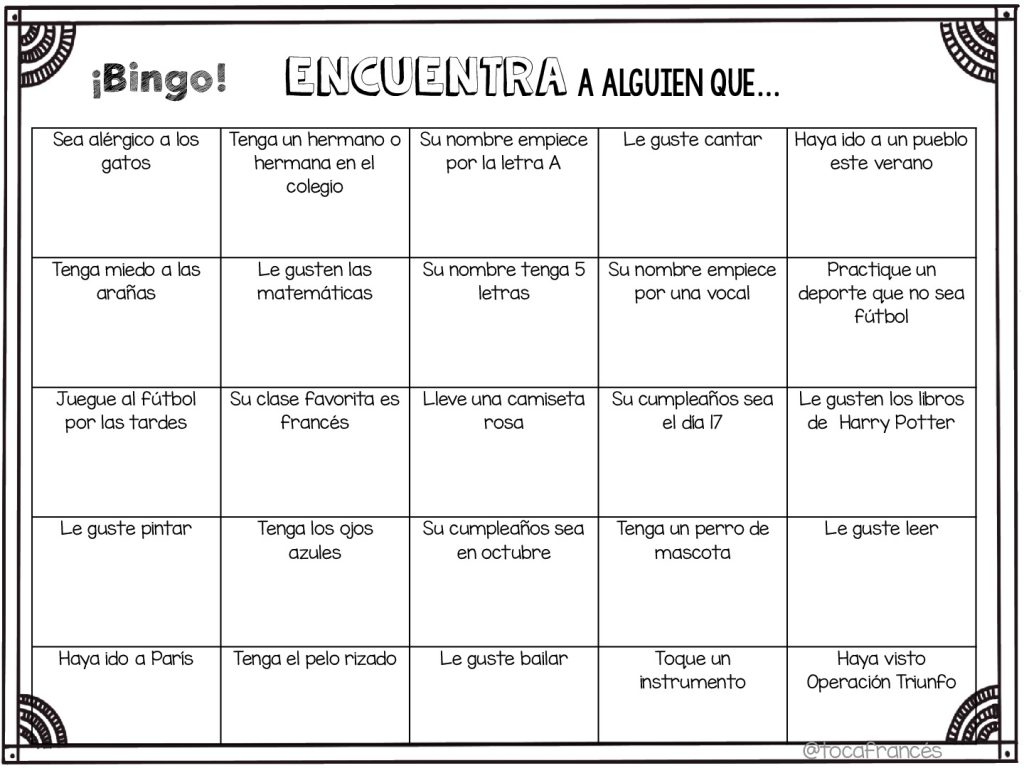 Gracias a Rocío Hellín Puente os presentamos esta fantástica actividad para los primeros días de clase, como novedad Rocío nos deja la actividad en castellano y francés. Se trata de un […]