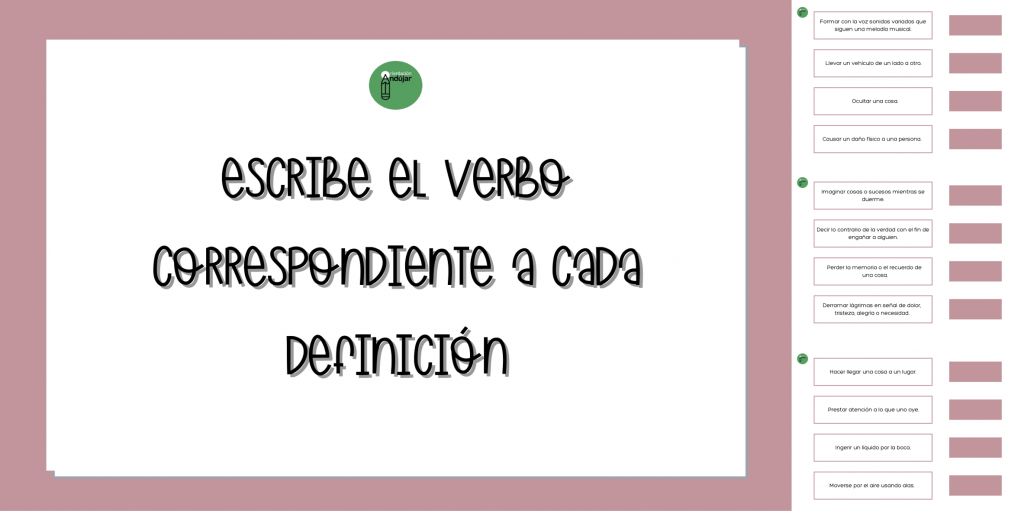 Hoy trabajaremos la competencia lingüística, más específicamente los verbos y sus definiciones.  En cada lámina, encontrarán cuatro conceptos distintos que los niños deberán completar con el verbo al cual hace […]