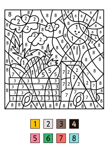 Dibujo de Colorear por números para colorear y pintar #23028