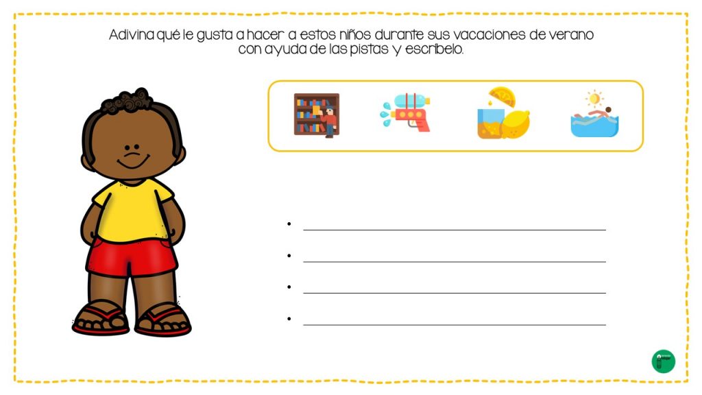 A continuación, os presento una divertida actividad para que nuestros alumnso trabajen la expresión escrita y la escritura creativa. El objetivo del ejercicio es que los alumnos averiguen que le […]