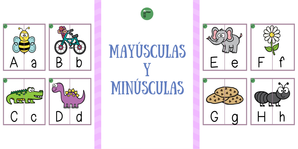Trabajamos las mayúsculas y minúsculas con estos bonitos puzzles de dos piezas. Los niños deben unir los dos grafemas correspondientes, armando de esta manera una imagen que comienza con dicha […]