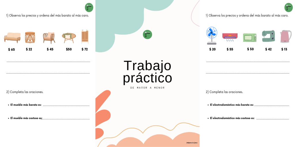En esta actividad trabajaremos competencia matemática: observando los precios de los productos ordenando de mayor a menor valor respondiendo preguntas También podemos incluir sumas y restas creando un juego de […]