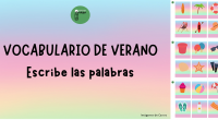 Realizamos esta actividad para trabajar vocabulario de verano. 40 palabras que, una vez completadas, quedarán como hermosas flashcards. DESCARGAR EL ARCHIVO EN PDF: VOCABULARIO escribe las palabras relacionadas al verano