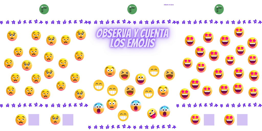 En esta propuesta trabajaremos atención, conteo y ¿por qué no? las emociones.  Los niños deben contar los emojis de cada lámina y escribir la cantidad correspondiente.  Estos emojis, ¿Qué sentimientos […]