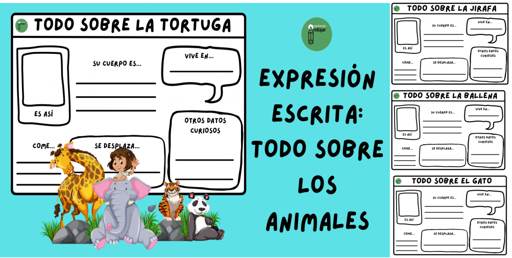 Hoy os ofrecemos esta genial propuesta para trabajar expresión escrita.  Son distintos recuadros para completar sobre diversos animales. Incluye una plantilla en blanco para seleccionar otro animal de la preferencia […]