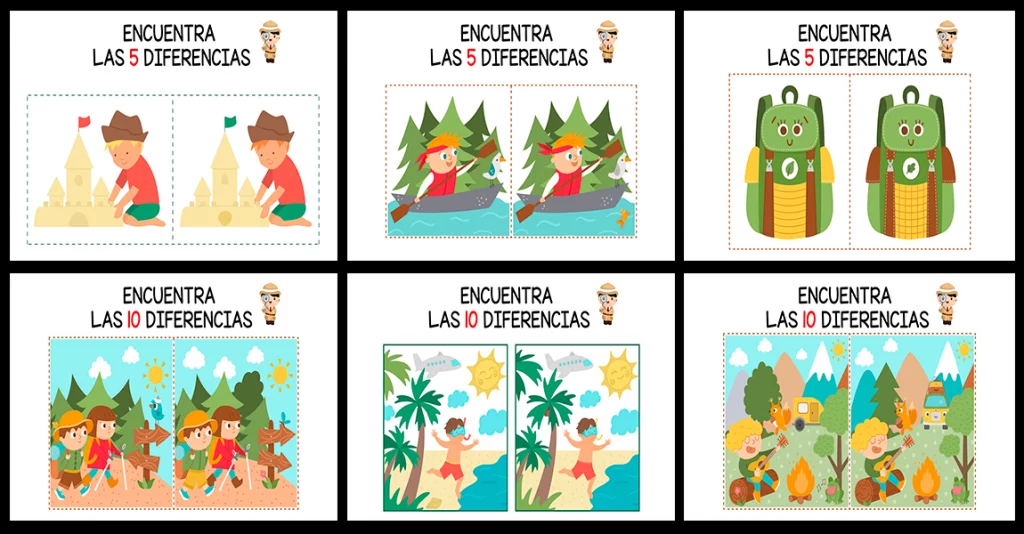 Los ejercicios de encontrar diferencias entre dos dibujos son adecuados para potenciar la percepción visual y la atención en los niños. Este tipo de actividades refuerzan el conocimiento de los […]