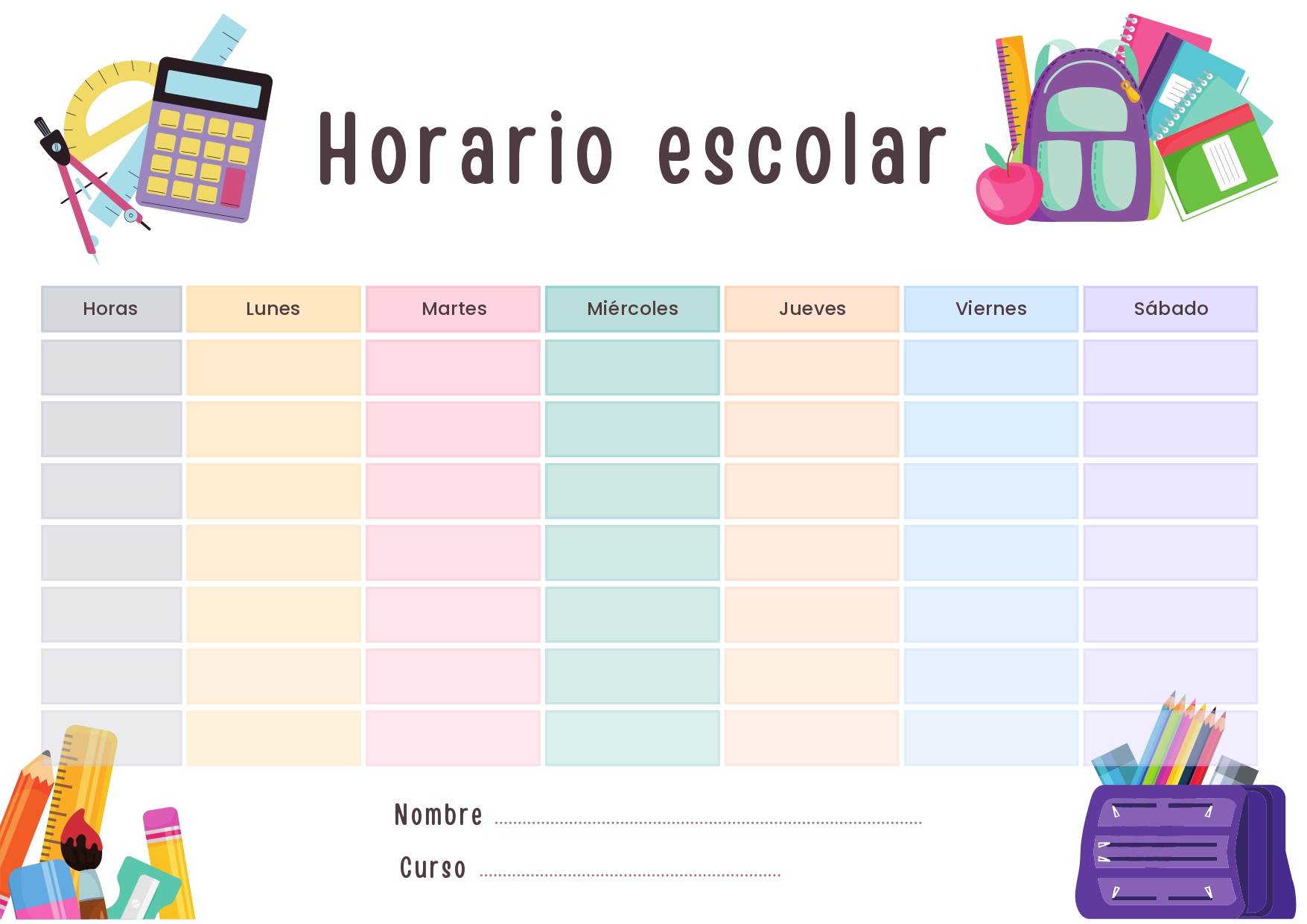 Modelo Horario Escolar Para Imprimir MMFIPP Modelo Horario Escolar Para Imprimir MMFIPP