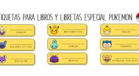 Etiquetas Escolares para Libros y libretas especial pokemon con todas las asignaturas  DESCARGA LAS ETIQUETAS EN PDF Etiqueta Escolar para Libros y Cuadernos ESPECIAL POKEMON  