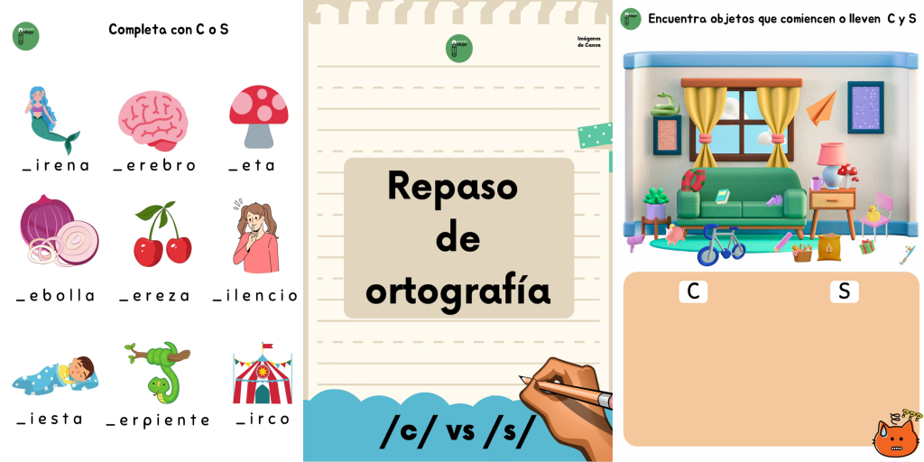 Os compartimos este cuadernillo con actividades de repaso de ortografía c/s (ce-ci/se-si). Encontrarás consignas para seleccionar entre los dos grafemas, encontrar el intruso, completar palabras, buscar objetos con las distintas […]