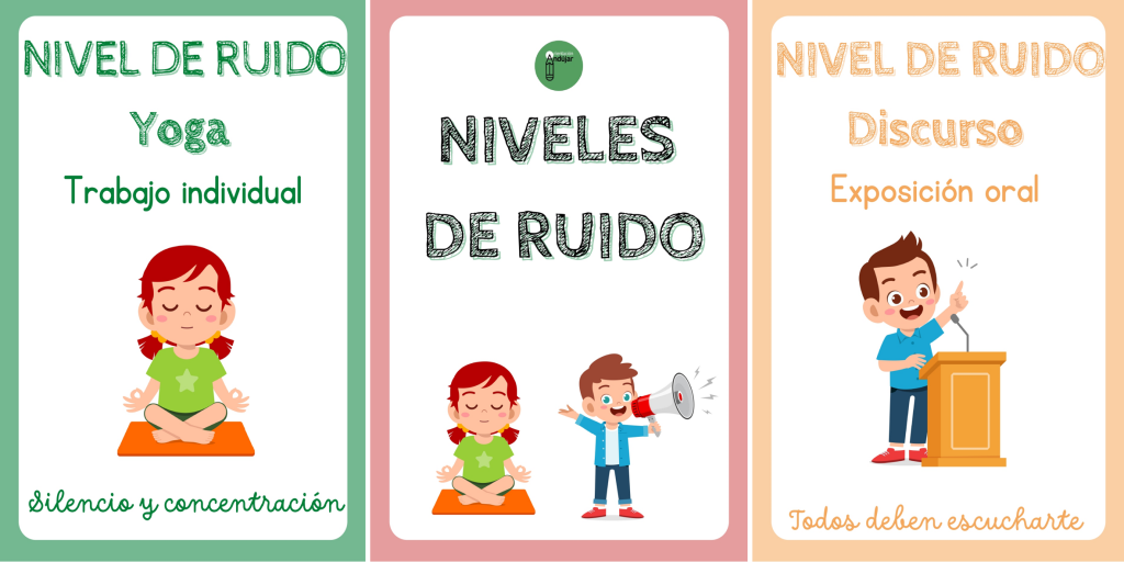 Os hemos preparado estas láminas molonas para controlar el ruido en el aula. Cada una determina un nivel y a qué actividad corresponde: trabajo individual, en parejas, grupal, exposición oral.  […]