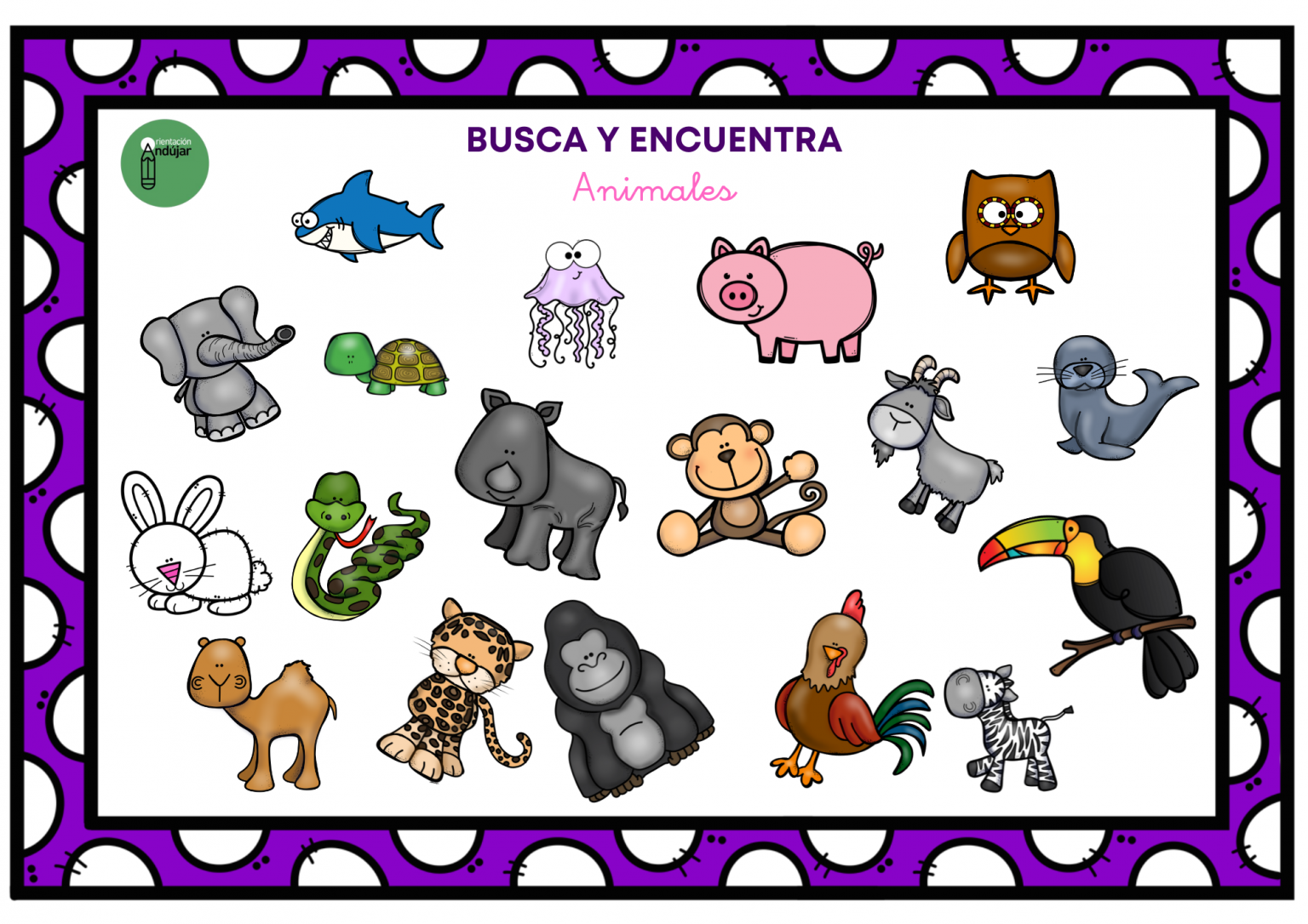 Super Busca y encuentra: ANIMALES - Orientacion Andujar