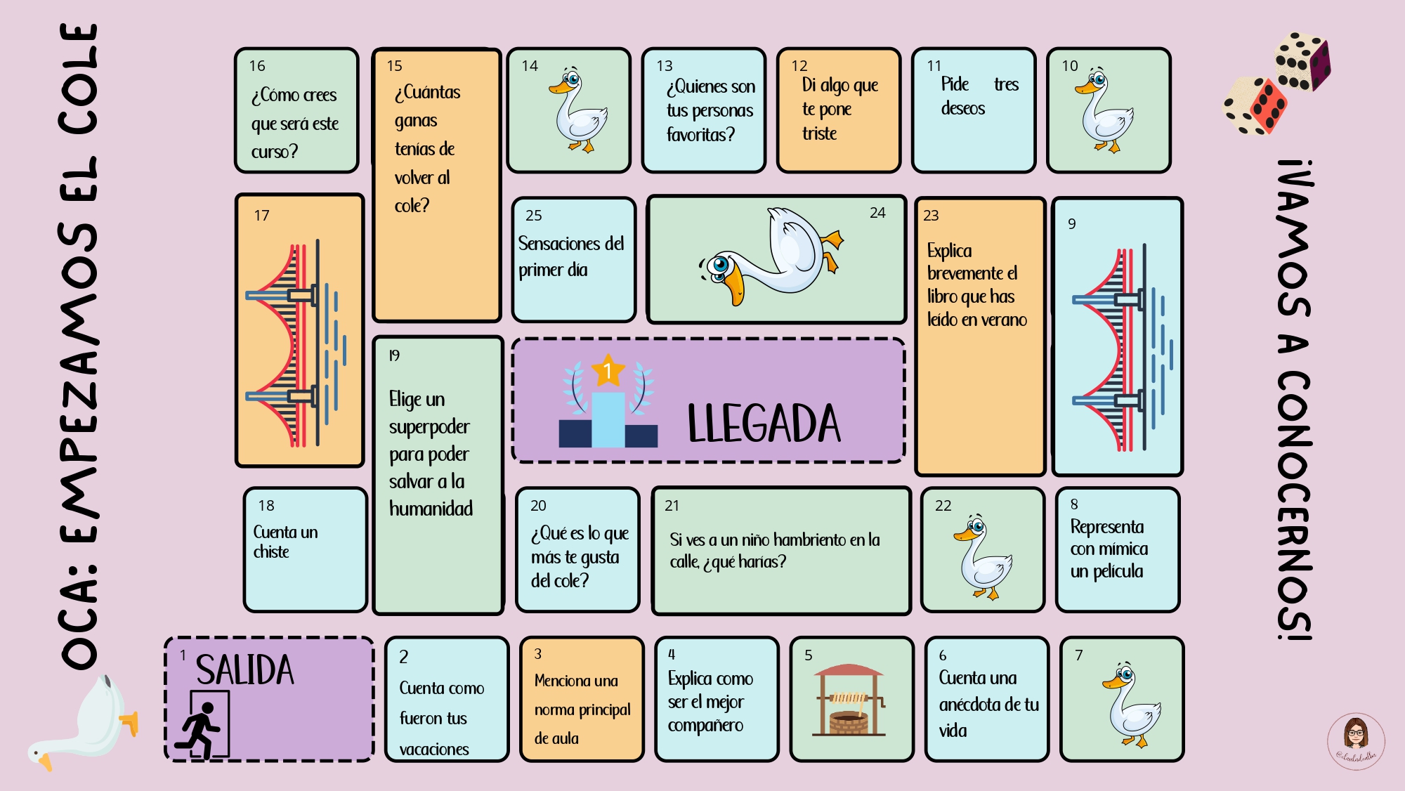 Curso 2023 2024 Juego De La Oca Rompe Hielos Empezamos El Cole Jugando Curso 2023 2024 Juego De La Oca Rompe Hielos Empezamos El Cole Jugando