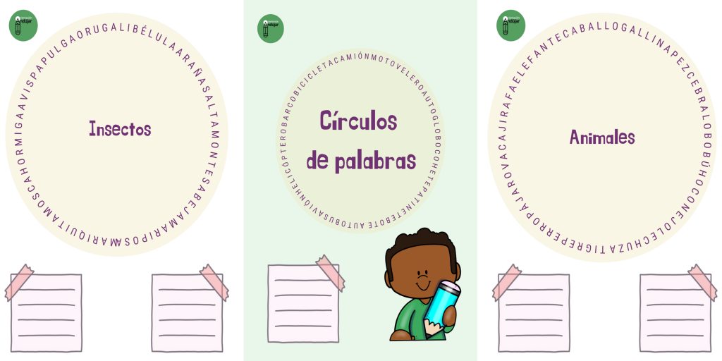 Hoy os compartimos esta divertida actividad de atención y lectoescritura.  Los niños deben seguir el recorrido del círculo, encontrar todas las palabras relacionadas a una categoría semántica y escribirlas.  Deberán […]