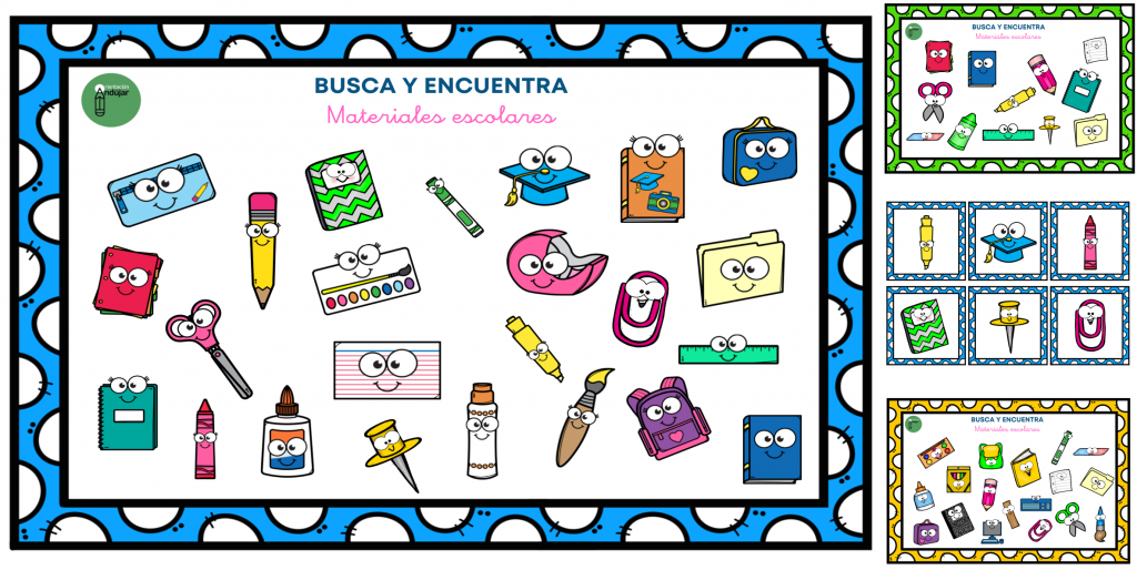 Os hemos preparado este genial BUSCA Y ENCUENTRA con temática «materiales escolares».  Podremos trabajar la percepción visual, atención y vocabulario de esta categoría semántica.  Consiste en tres tableros con distintos […]