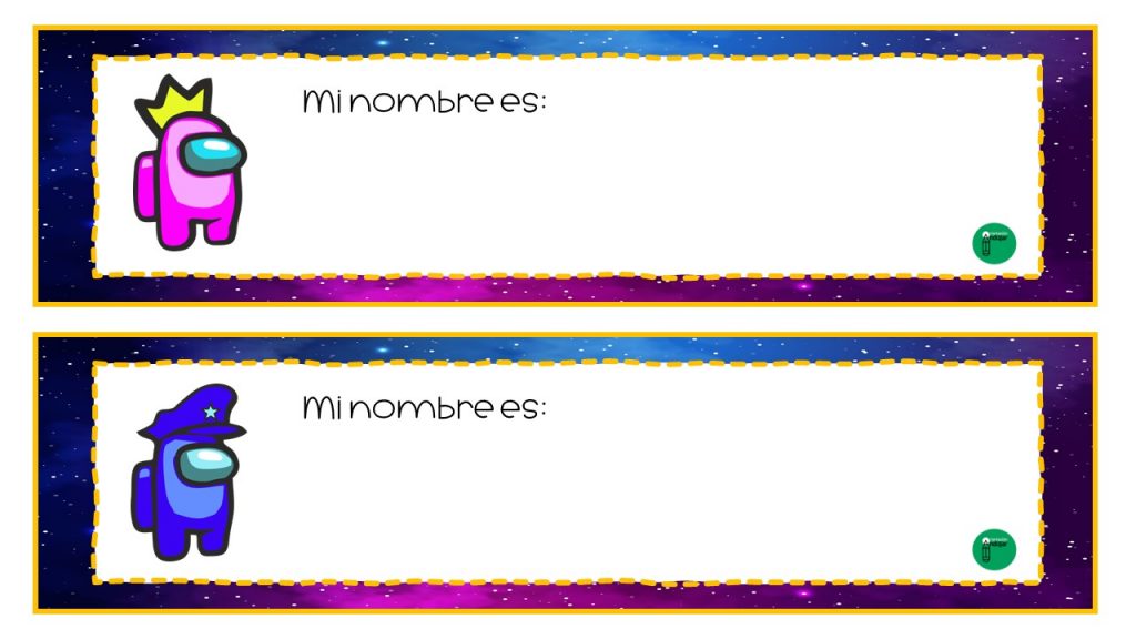 Hoy compartimos con todos vosotros una fantástica colección de maravillosos gafetes escolares con los personajes del Among Us, el conocido videojuego de moda entre adolescentes.  Ideales para colocar en las […]