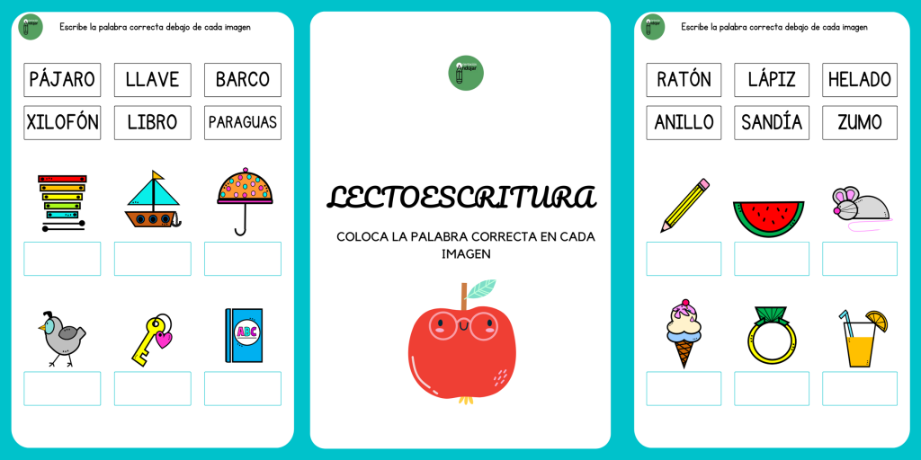 Hoy os compartimos este genial recurso de lectoescritura.  Los niños deben leer las palabras y escribirlas (o recortar los papeles y pegarlos) debajo de la imagen correspondiente. Trabajamos atención, lectoescritura […]