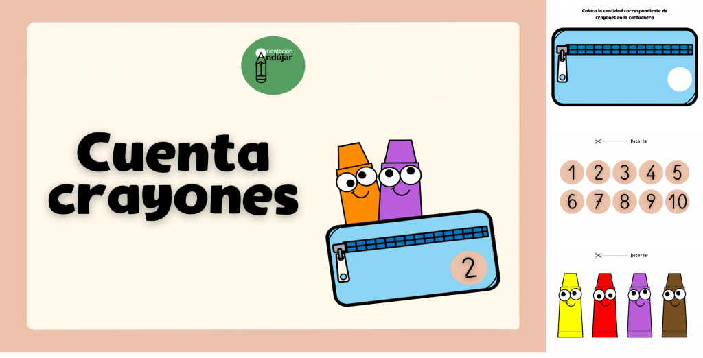 Os traemos una divertida actividad para trabajar conteo del 1 al 10 de manera manipulativa. Debes recortar la cartuchera, los números y los crayones. Colocar un número sobre la cartuchera […]
