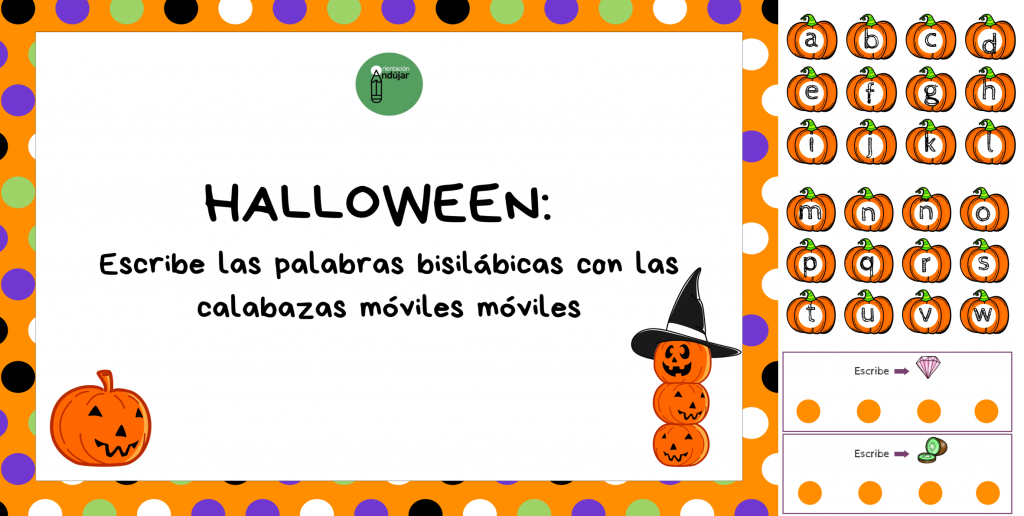 Os traemos este genial recurso de Halloween para trabajar la escritura de palabras bisilábicas. Deberás recortar y plastificar las calabazas con las letras para su mejor manipulación.  Se le debe […]