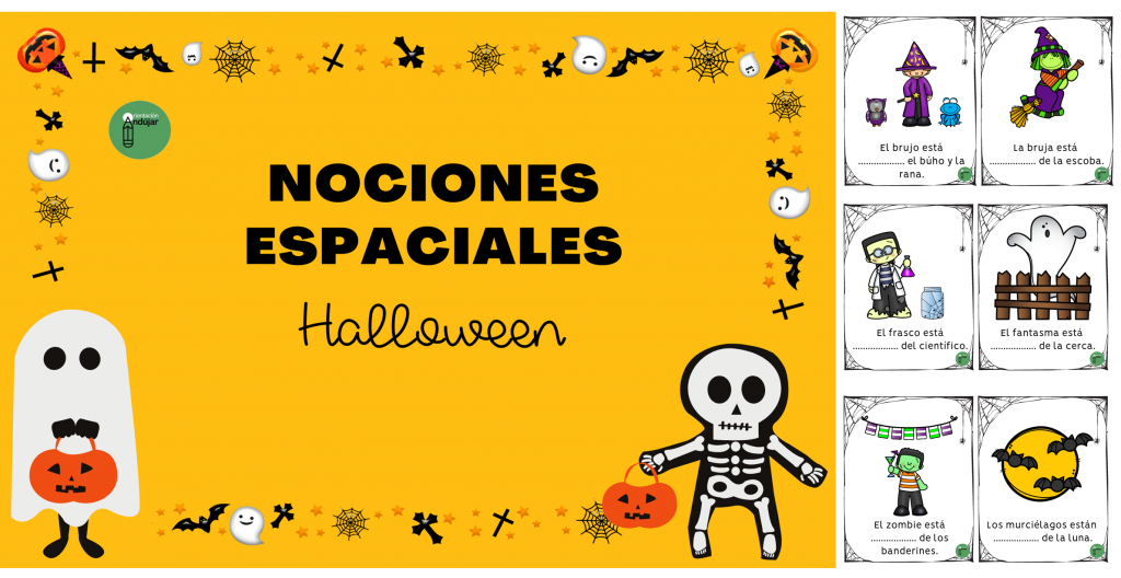 Con este recurso podrán trabajar las nociones espaciales, temática de Halloween.  Los niños deberán observar las imágenes y completar las frases correspondientes.  Un recurso muy bonito y útil para trabajar […]