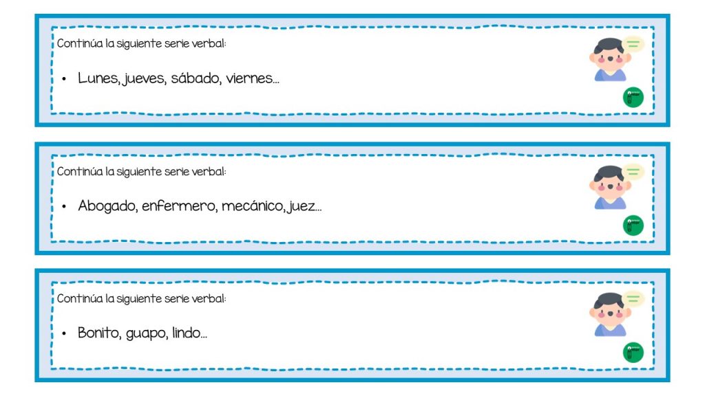 Con el siguiente material vamos a trabajar el razonamiento verbal a través de series verbales. Una serie verbal es un conjunto de palabras que se relacionan entre sí porque pertenecen […]