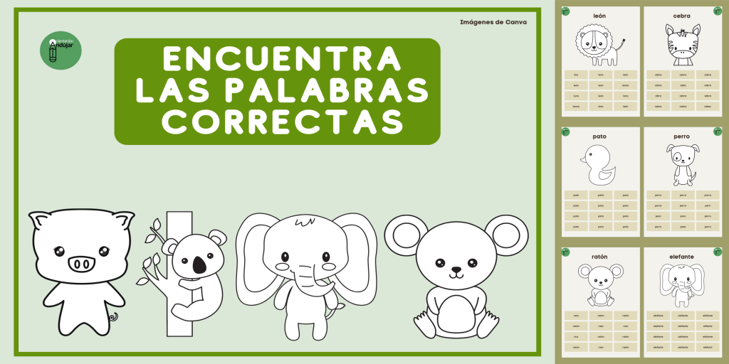 Os traemos esta propuesta para trabajar atención y lectura.  Los niños deben tomar cada ficha y encontrar el nombre correcto del animalito entre varias opciones que pueden ser palabras similares […]