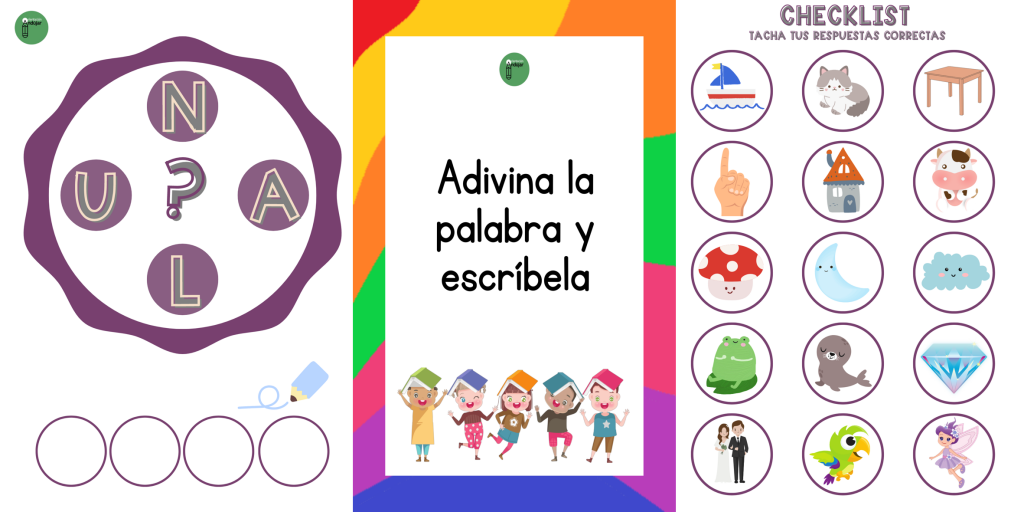 En este divertido juego los niños deben formar la palabra de cuatro letras que se encuentran mezcladas en la rueda y escribirlas.  Al final, pueden chequear la cantidad de respuestas […]