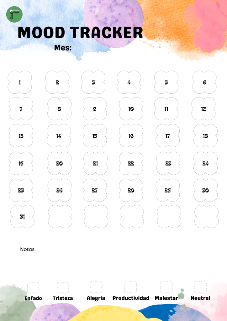 Colección bonitos mood trackers para todo el año - Orientacion Andujar