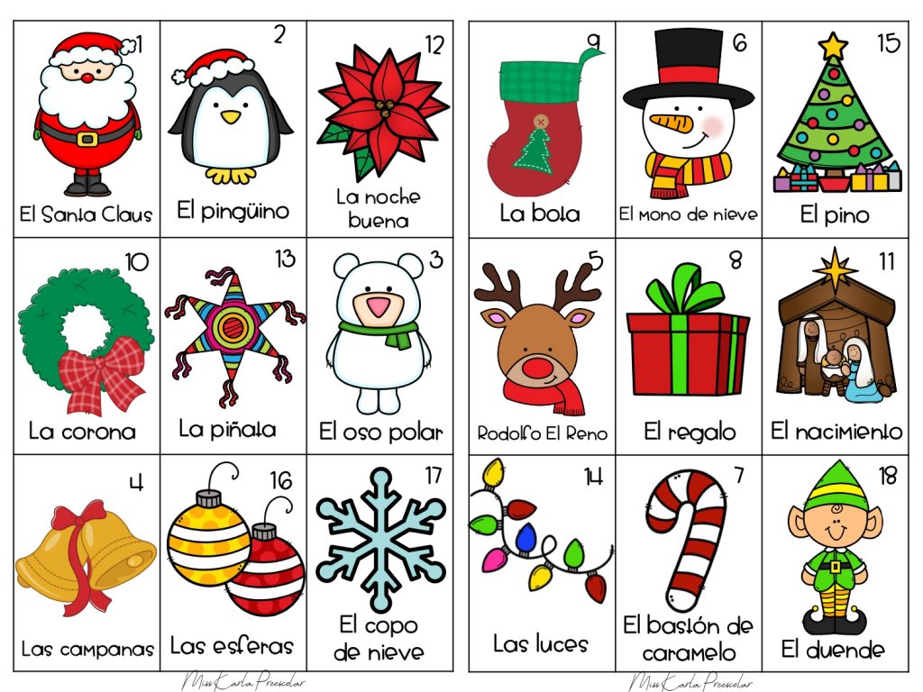 Actividades para Educación Infantil: Bingo navideño (imprimible) (lotería)