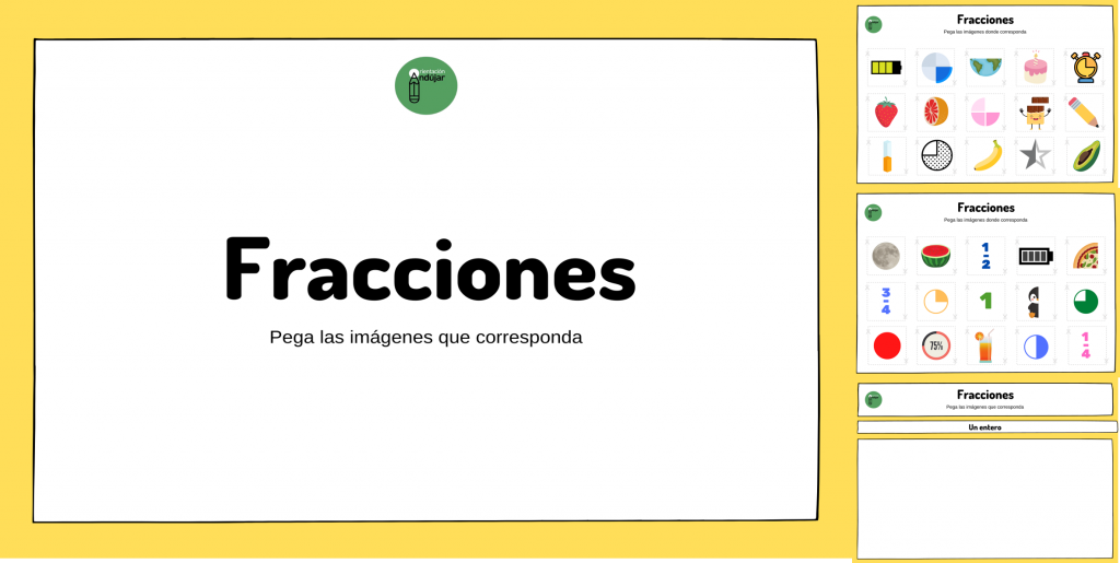 Una actividad ideal para quienes se estén iniciando en el mundo de las fracciones.  Deben recortar y pegar las imágenes en los conceptos que correspondan: un entero, tres cuartos, mitad […]