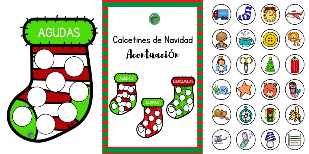 Con este recurso podrás trabajar la clasificación de palabras según su acentuación de manera manipulativa y con temática navideña. Los niños deben colocar las imágenes en el calcetín correspondiente según […]
