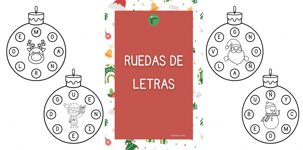Hoy os queremos compartir estas bonitas ruedas de letras con temática navideña.  Los niños podrán pegar la bola navideña en su cuaderno, marcar las letras que forman el nombre de […]