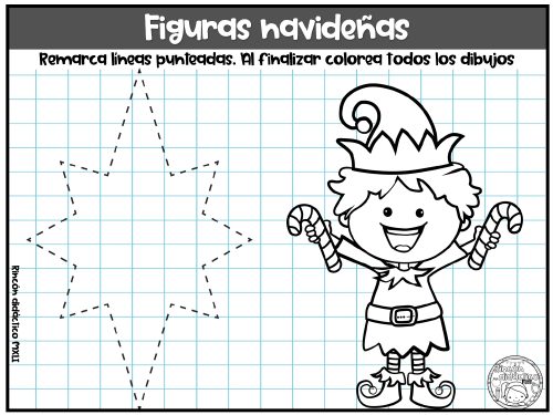 Bonitas figuras navideñas para trazar y colorear de figuras navideñas Bonitas figuras navideñas para trazar y colorear